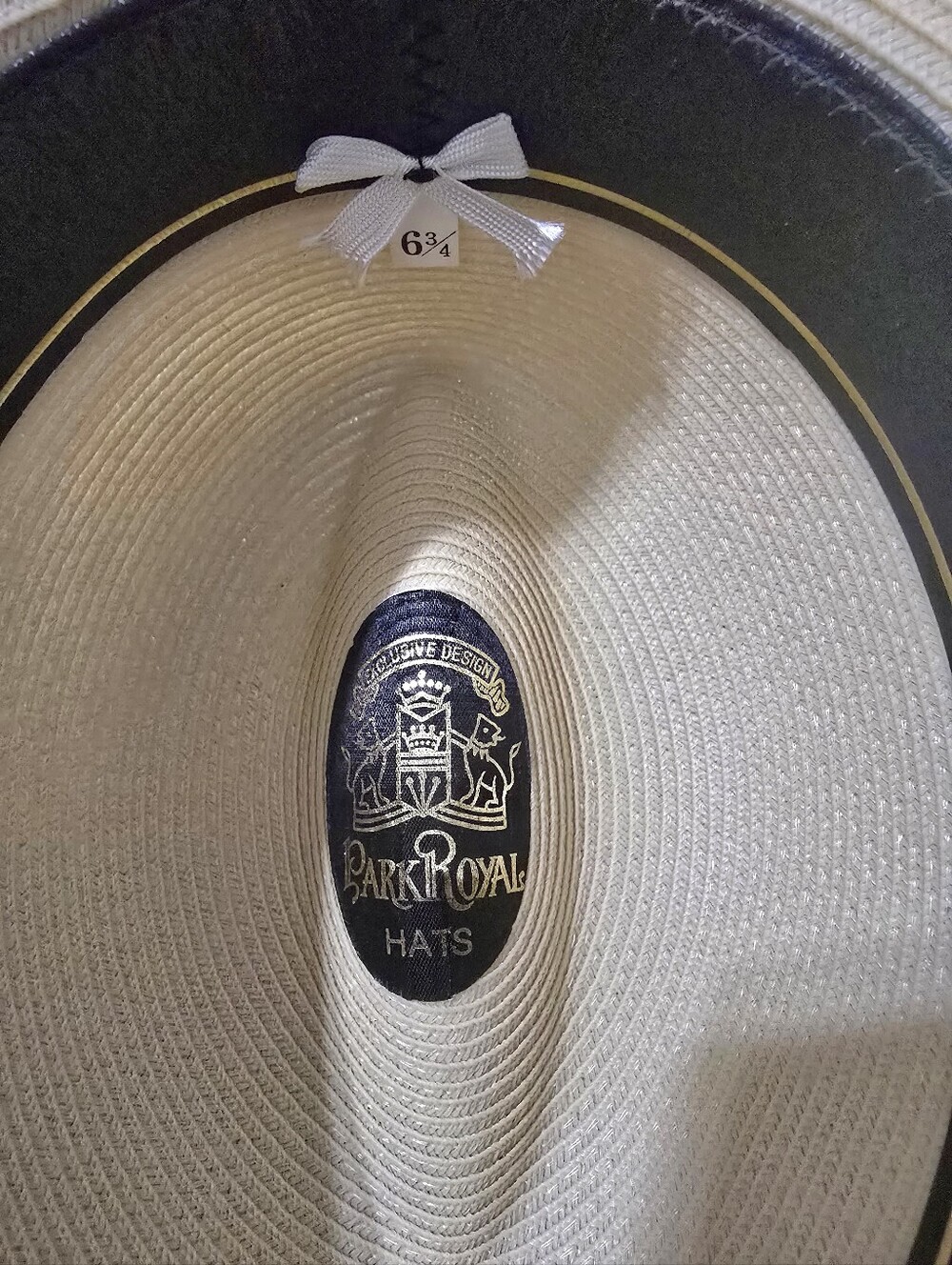 Vtg Park Royal Men's Ecru/Brown Fedora Hat Genuine Milan Weave 6 3/4" Looks NEW - Picture 9 of 12